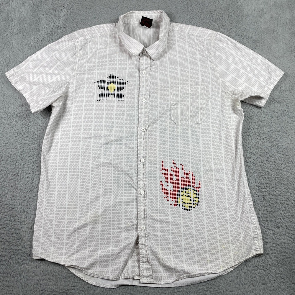 Stranger Things Shirt Mens XXL White Dragon 8-Bit Pixel Our Universe Scranton‎
